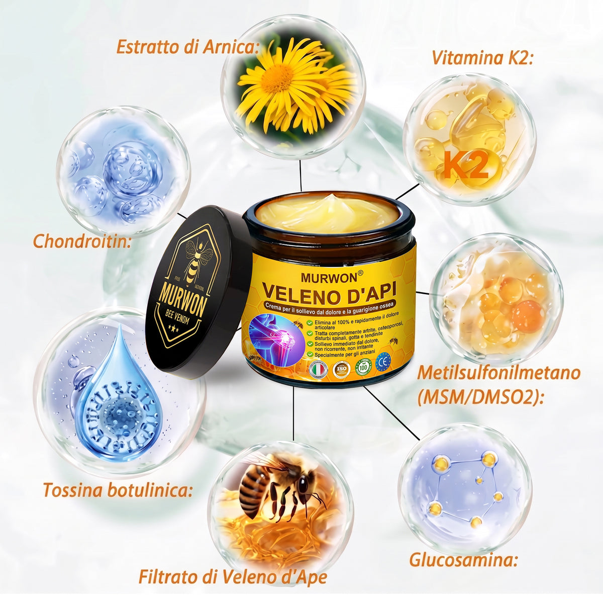 Sconto del 30% 🎁🎁 | Crema 𝐌𝐔𝐑𝐖𝐎𝐍® al veleno d’api per alleviare il dolore e favorire la rigenerazione ossea ✨✨✨ (Specialmente per gli anziani)
