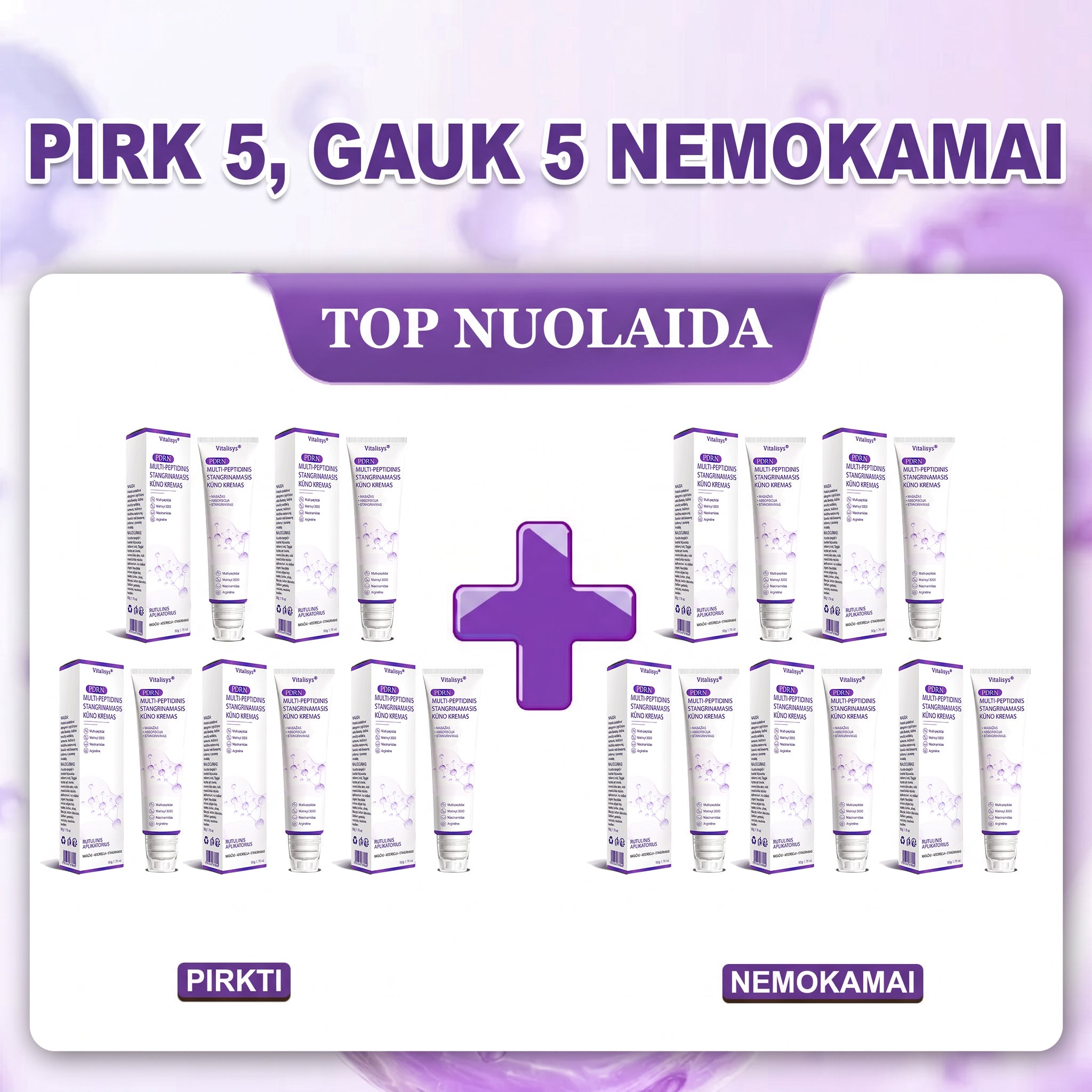 10 dėžučių — Pirk 5 gauk 5 nemokamai