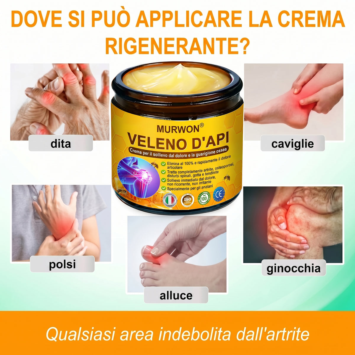 Sconto del 30% 🎁🎁 | Crema 𝐌𝐔𝐑𝐖𝐎𝐍® al veleno d’api per alleviare il dolore e favorire la rigenerazione ossea ✨✨✨ (Specialmente per gli anziani)